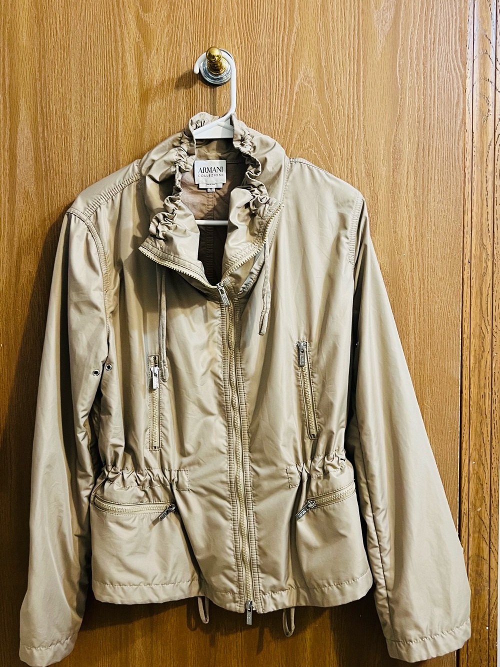 Armani Collezioni Women's Light Beige Utility Jacket